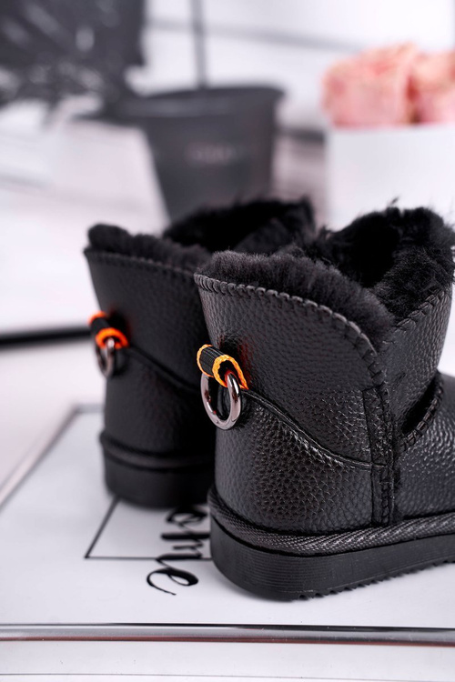 Children's snow boots warm with fur black June