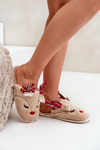 Christmas Slippers With Reindeer Motif Beige Sylaia