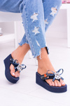 Navy Blue Extravagant Shock Anchor Flip Flops