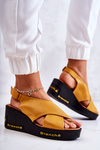 Women's Sandals With Velcro Yellow Amaze
