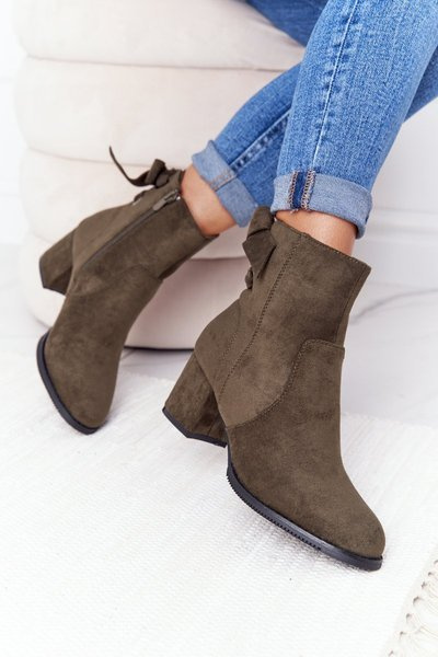 Women’s Insulated Boots On A Block Heel Green Kayla