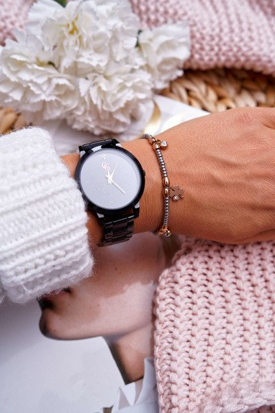 Damska Bransoleta Łańcuszek Koniczyna Różowe Złoto Clover