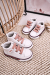 Children's High Sneakers With Welt White Pink Baxter