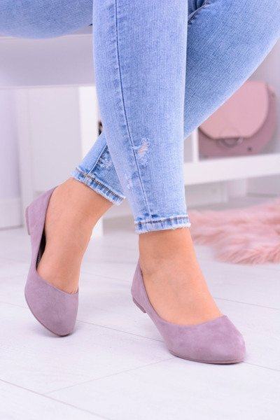 Damskie Balerinki Zamsz Wrzosowy Bueno