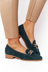 Elegant Women's Loafers Vinceza 10585 Suede Green