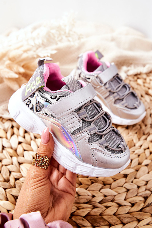 Children's Sports Shoes With Velcro Silver Vibo