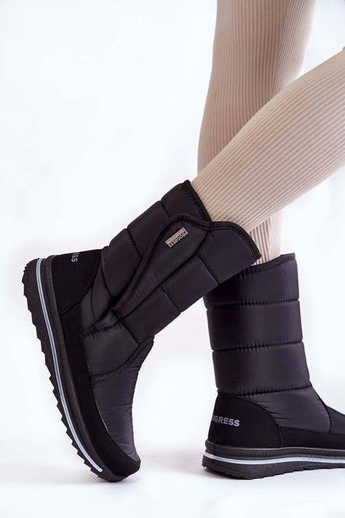 Women's Snow Boots With Velcro Progress PROGJ-22-128 Black