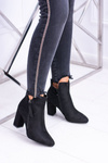 Women's Black Stiletto Boots Suede Egida