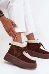 Women's snow boots on platform with fur brown Florivelle