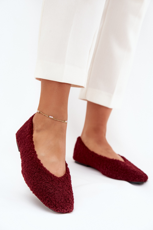 Women's Ballerinas With Sheepskin Bordeaux Zimira