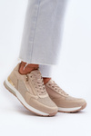 Women's Sneakers with Sequins and Zipper INBLU IN000365 Beige
