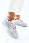 Sport Shoes With Cubic Zirconia Lu Boo Silver