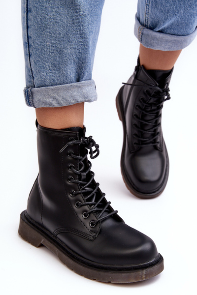 Women's Trapper Boots with Zipper Black Mibrasa