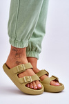 Women's Light Foam Slides Green Cleve