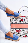 Espadryle Klasyczne Wsuwane Damskie Niebieskie Oresa