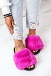 Rubber Slippers With Fur Fuchsia Soft