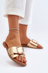 Women's Slippers with Strap and Gold Buckle Opahiri