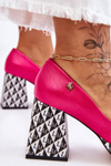 Fashionable Leather Pumps Laura Messi 2599 Fuchsia