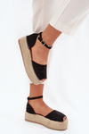Women's Platform Espadrilles With Braiding Black Selise