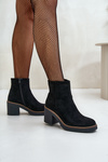 Heeled Boots Eco Suede Insulated Zip Black Lerallea