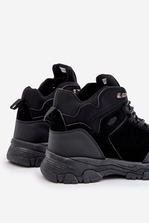 Insulated Men's Hiking Shoes With Laces Black Zerista