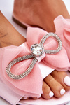 Women's Slippers With Bow And Rhinestones Pink Jolene