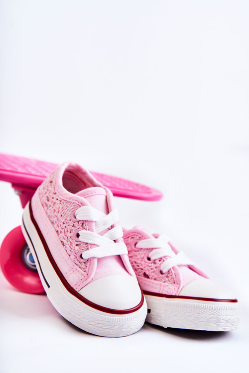 Children's Sneakers With Lace Pink Roly-Poly