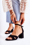 Classic Women's Sandals On A Heel Black Ester