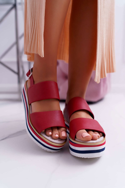 Women's Platform Sandals Red Aurera