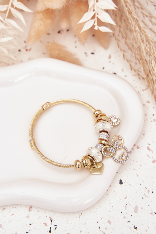 Women's Bracelet Charms Pink Silver Mouse