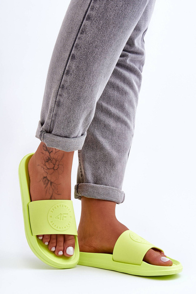 Damskie Klapki Sportowe 4F 4FSS23FFLIF069-72S Limonkowe