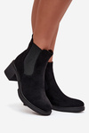 Women's Chelsea Boots on Block Heel Black Luvina