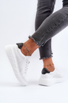 Women's White Leather Platform Sneakers Gatira
