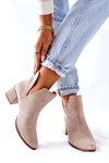 Women's Suede Boots With Cut outs Lewski Cappuccino 3074/B