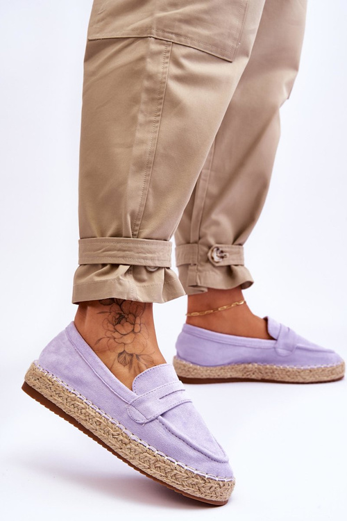 Espadryle Damskie Zamsz Fioletowe Keyla