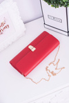 Women's Red Clutch Bag Gold Chain