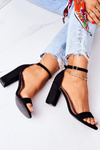 Suede High Heel Sandals Black Florence