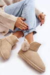 Beige Suede Snow Boots with Cutouts for Women Eraclio