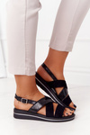 Suede Sandals Sergio Leone SK039 Black-Silver