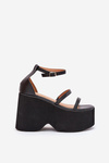 Women's Sandals On Massive Platform And Wedge Black Etette
