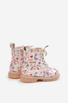 Children's insulated boots with zipper unicorns beige Tiptop