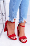 Women's Stiletto Sandals Suede Red Anastasie