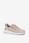 Leather Sports Shoes Sneakers Women With Zipper Beige Lilimia