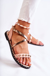 Fashionable Women's Sandals With Rhinestones Pink Camalisa