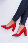 Red Suede Satisfied pumps