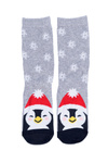 Women's SOXO Socks Grey With Penguin