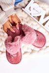 Women's Home Slippers With Fur Powder Pink Teddy