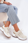 Women's Sneakers On A Chunky Sole Beige Davira