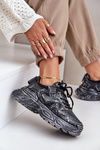 Damskie Sneakersy Z Przetarciami Na Platformie Czarne Seladwen