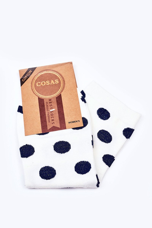 Women's Cotton Polka-Dot Socks COSAS White